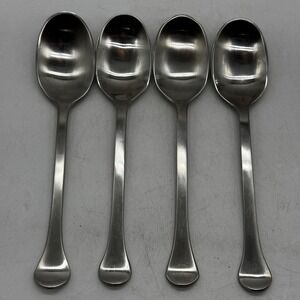 4 Dansk KOBENHAVN Soup/Place Spoons Satin Stainless Flatware Replacement Korea